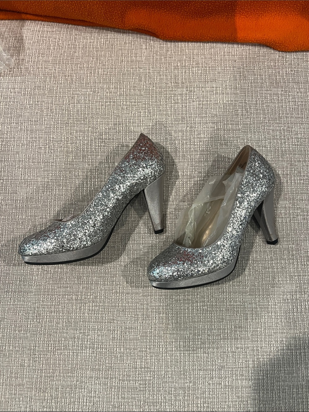 Rialto Silver Glitter Platform High Heels